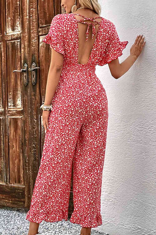 Stilla | Tie Back Ruffled Jumpsuit