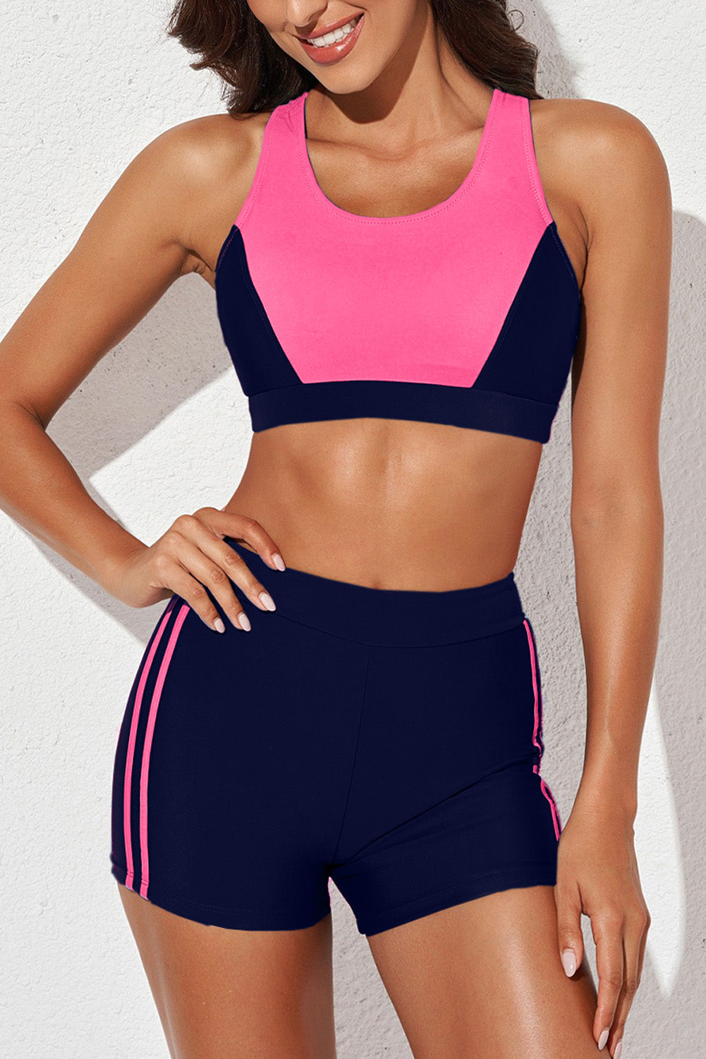 Stilla | Scoop Neck Back Crisscross Swim Set
