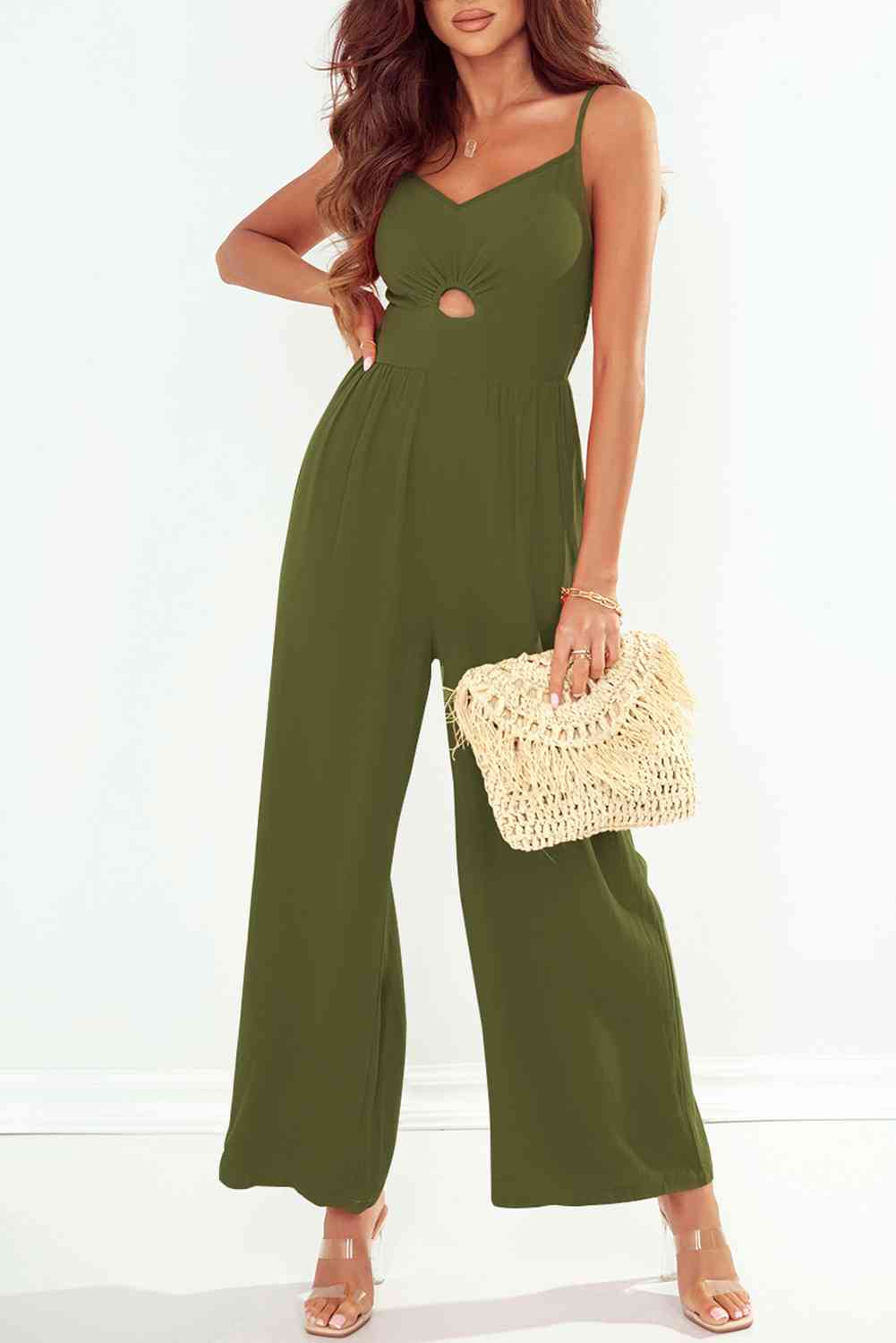 Stilla | Spaghetti Strap Bred Benet Jumpsuit