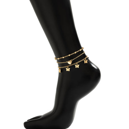 Delikat Sommerfugl Taro Hjerte Charme Ankel Sæt