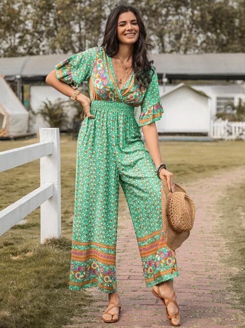 Stilla | Surplice Flatter Ærme Jumpsuit