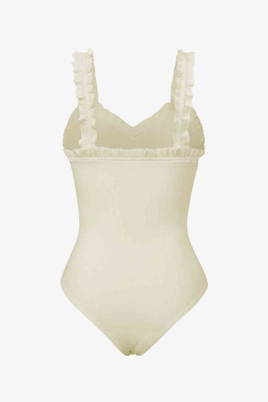 Stilla | Ruffle Trim Ærmeløs Bodysuit