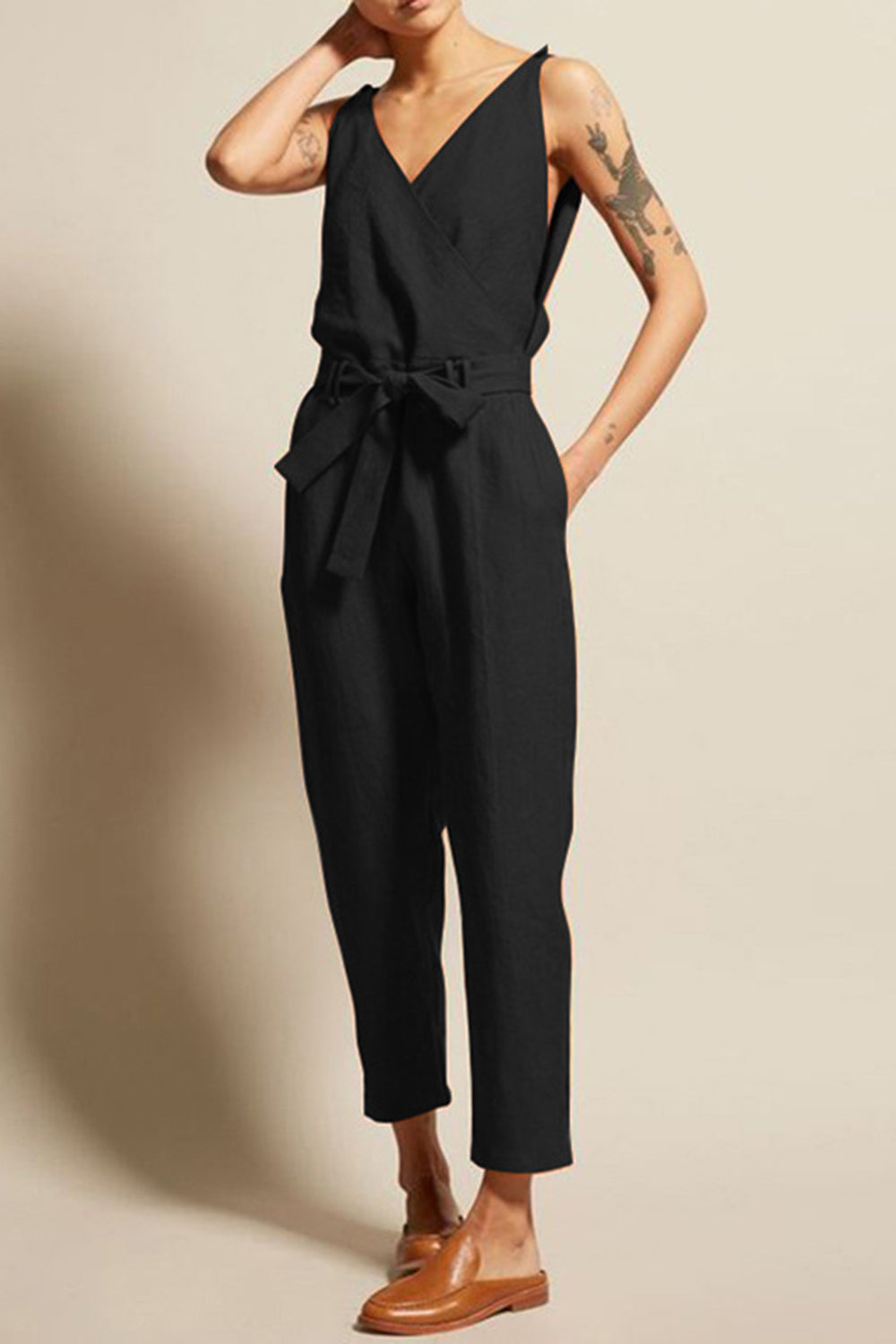 Stilla | Størrelse Surplice Ærmeløs Jumpsuit