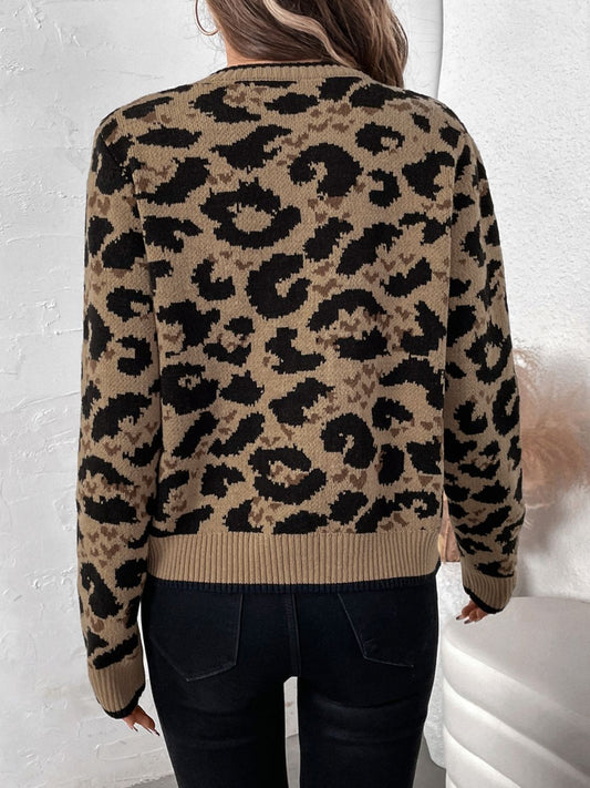 Stilla | Bundet Leopard Langærmet Cardigan