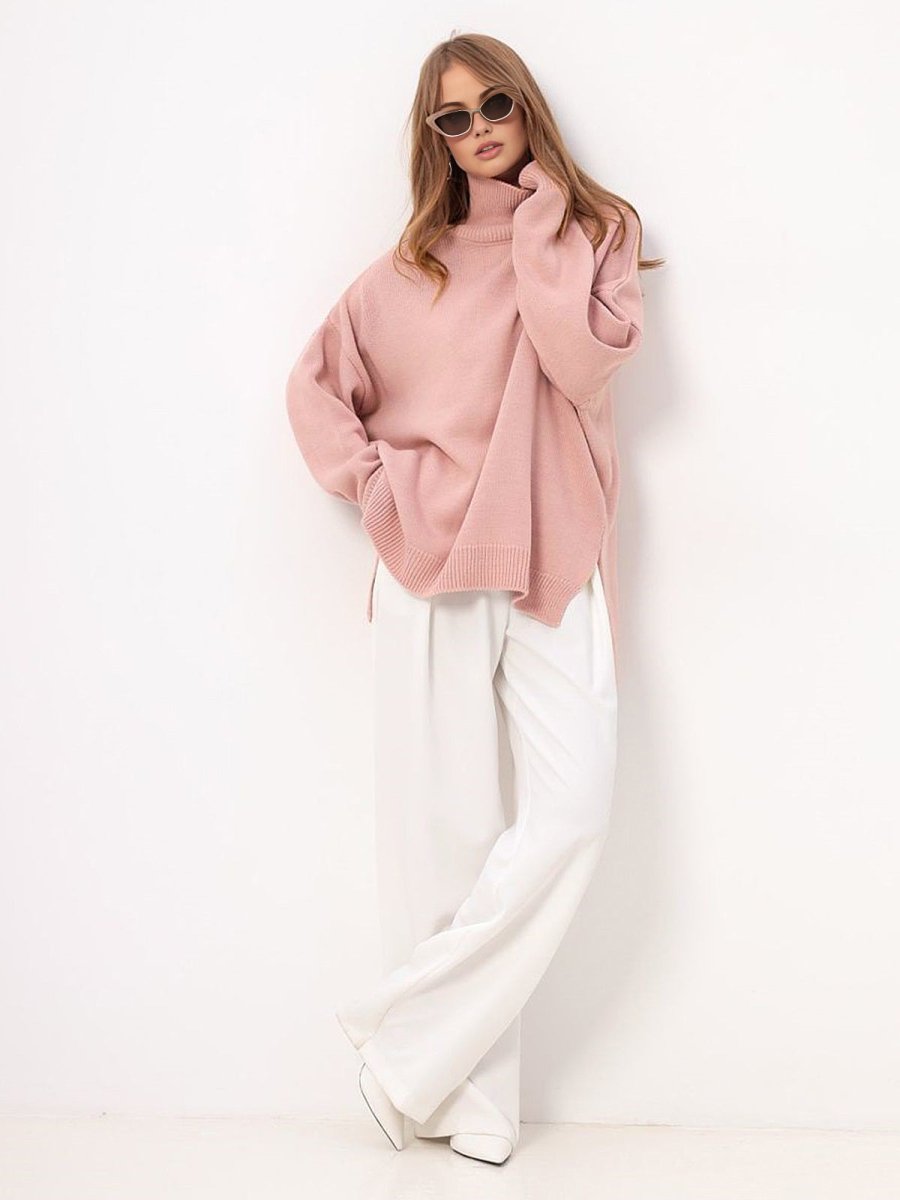 Stilla | Oversized Turtleneck med Split til Dame Trøje til Kvinder