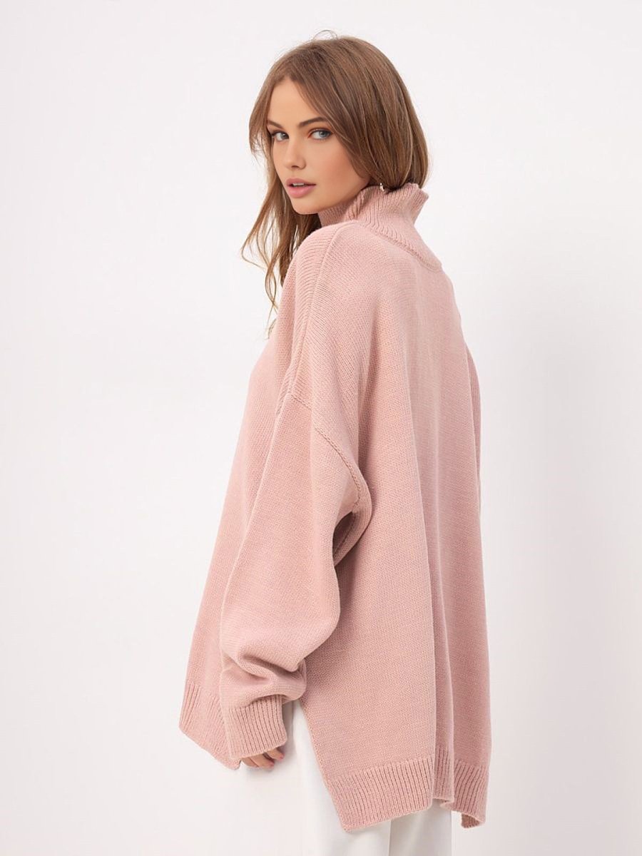 Stilla | Oversized Turtleneck med Split til Dame Trøje til Kvinder