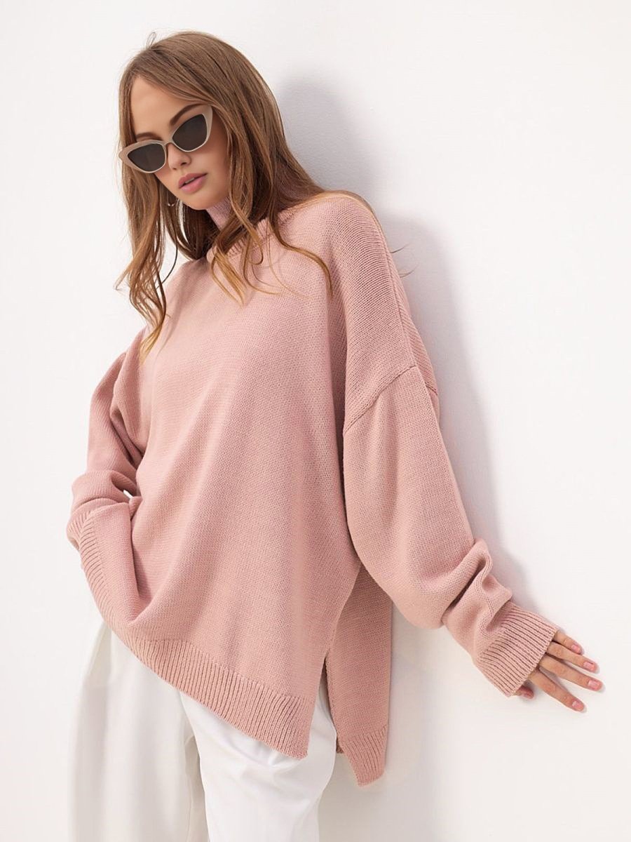 Stilla | Oversized Turtleneck med Split til Dame Trøje til Kvinder