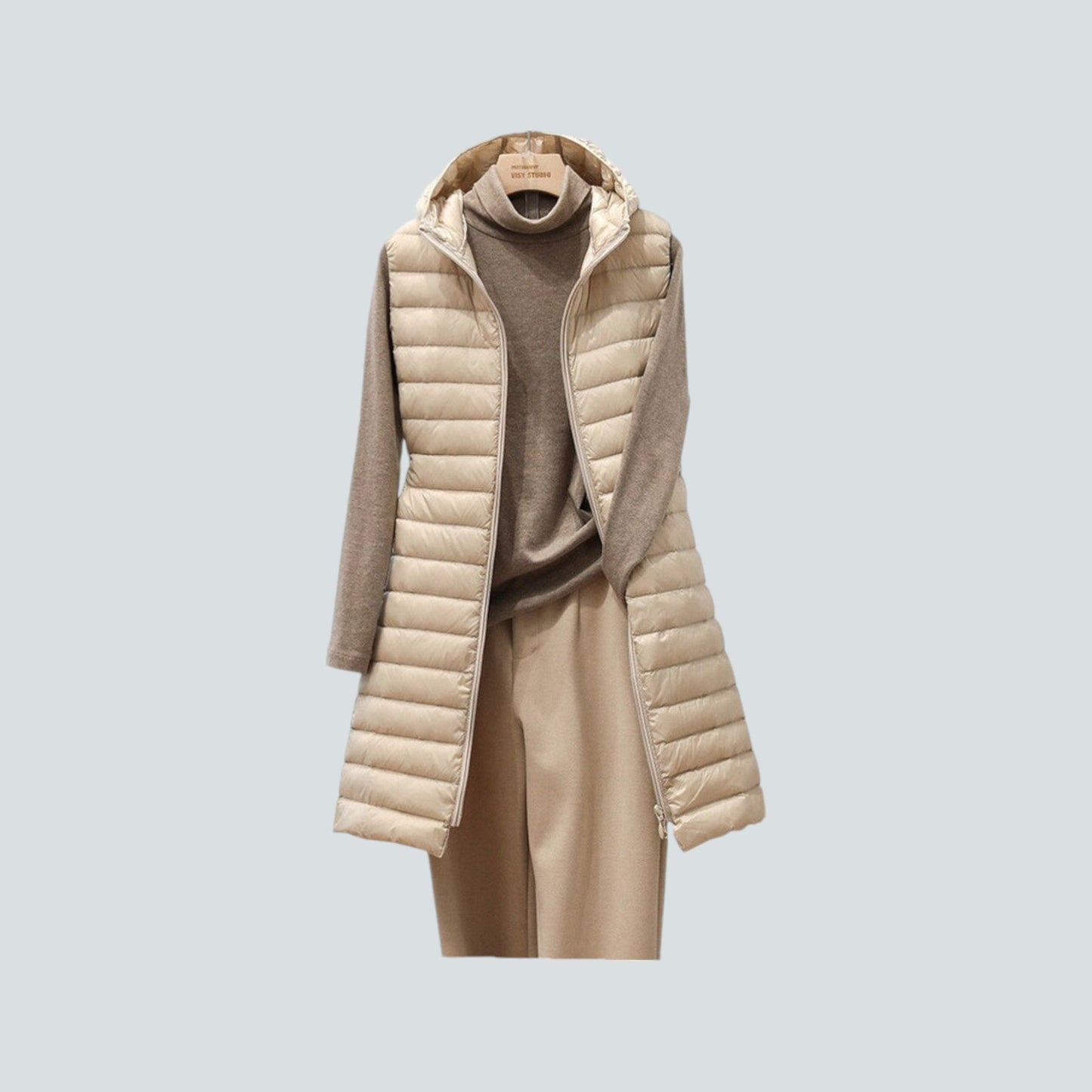 Stilla | Lange Puffer Vest - Stepp Hue ærmeløs Jakke - Varm isoleret Lag