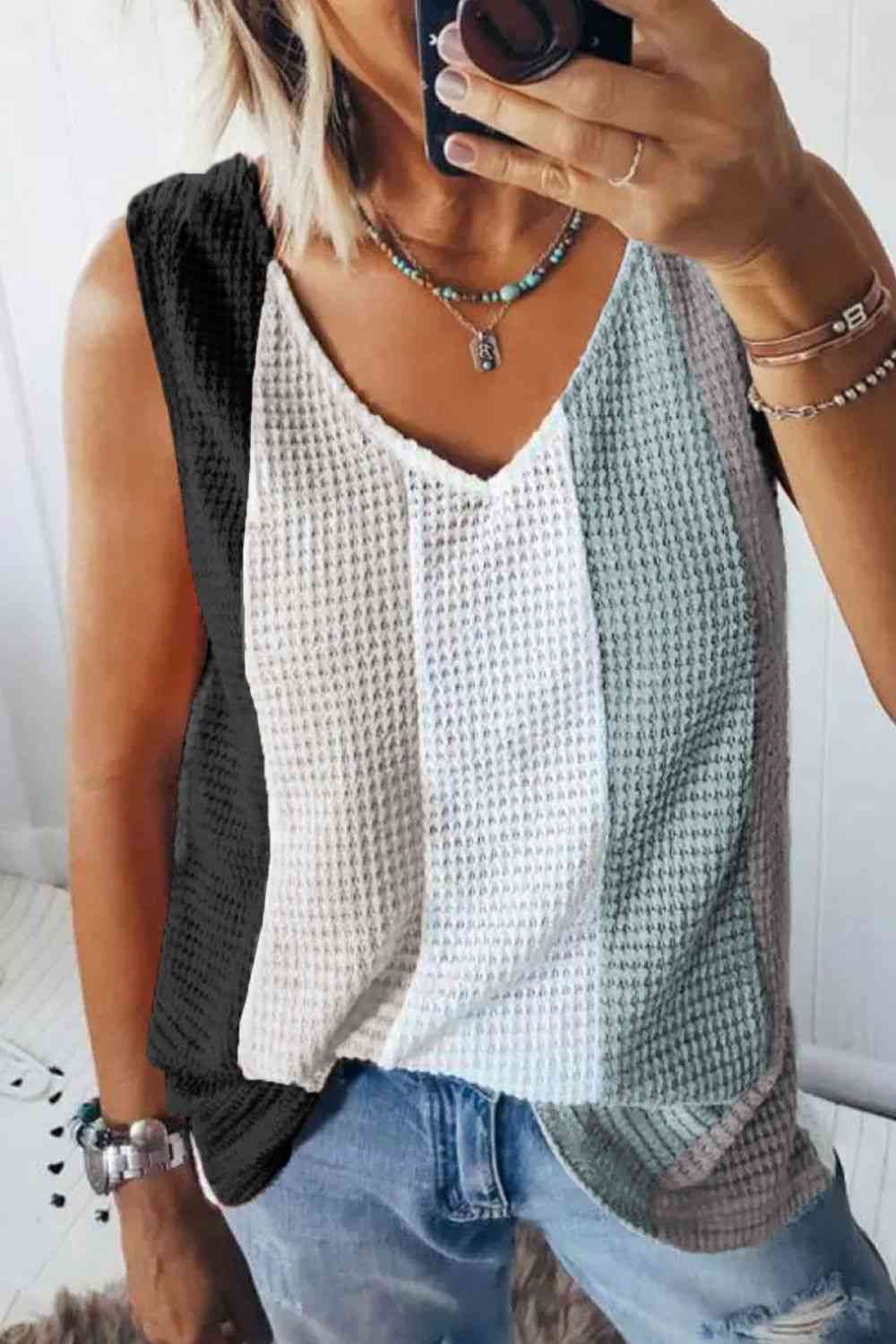 Stilla | Block V-hals Tanktop