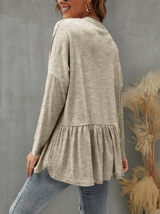 Stilla | Ruffled Button Up Lange Ærmer Cardigan