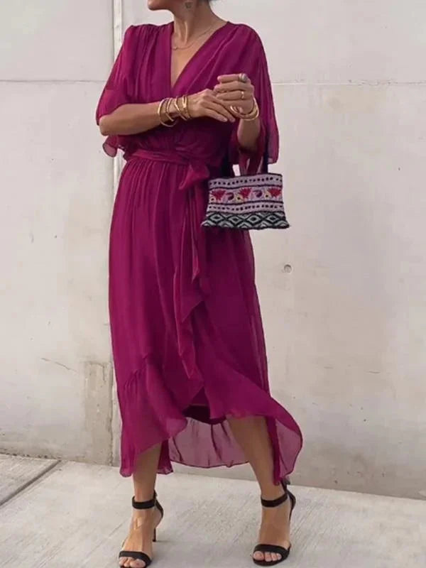 Stilla | Elegant Chiffon Midi Kjole