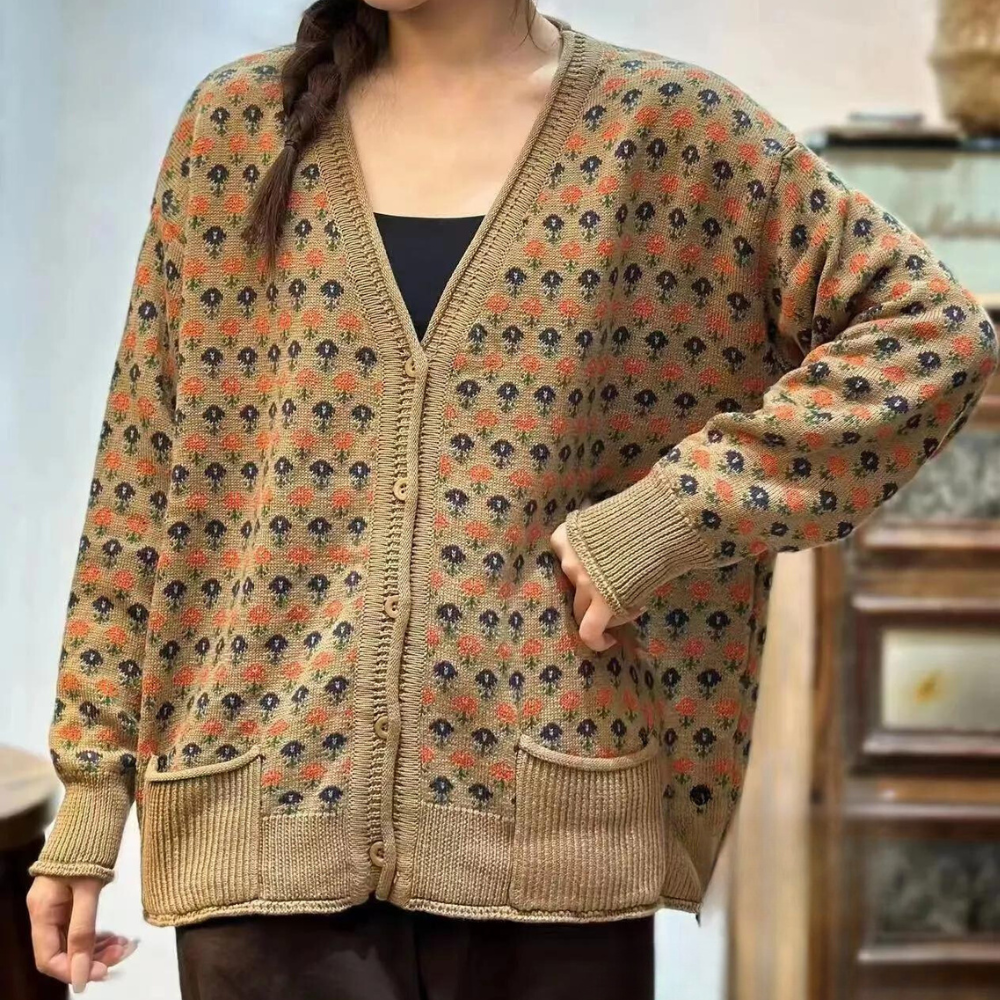 Stilla | Stilfuld Blomsteret Cardigan Til Kvinder