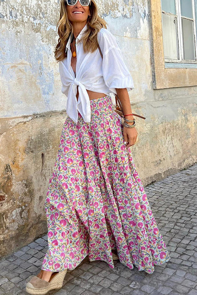 Stilla | Sommer Lange Nederdele Boho Print
