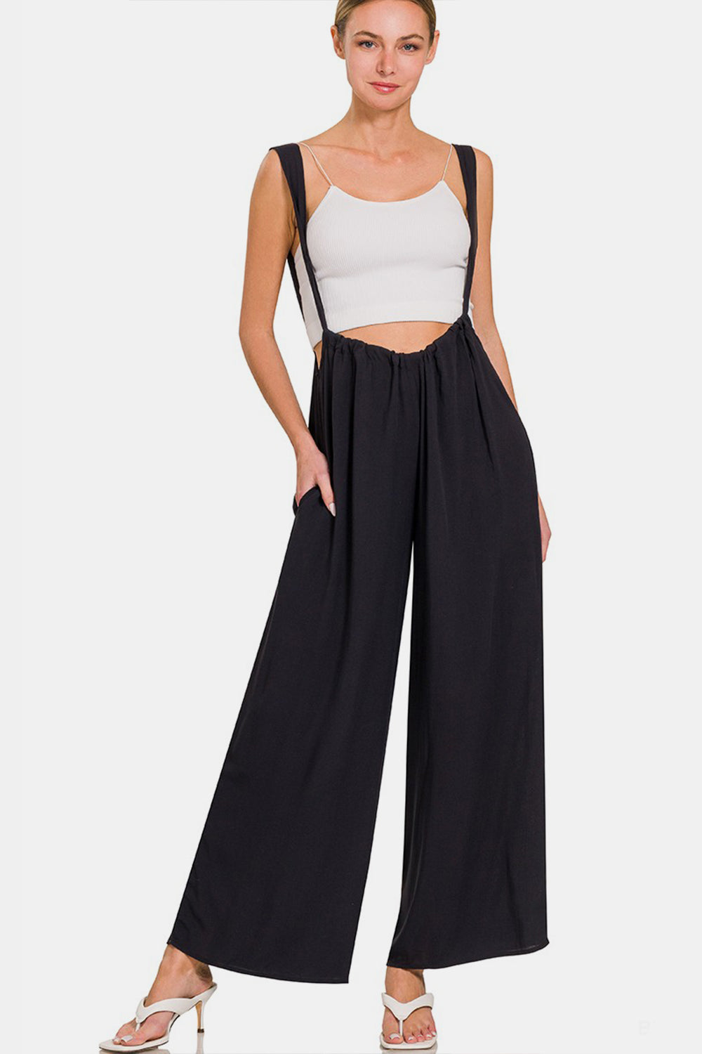 Stilla | Tie Back Suspender Jumpsuit Med Lommer