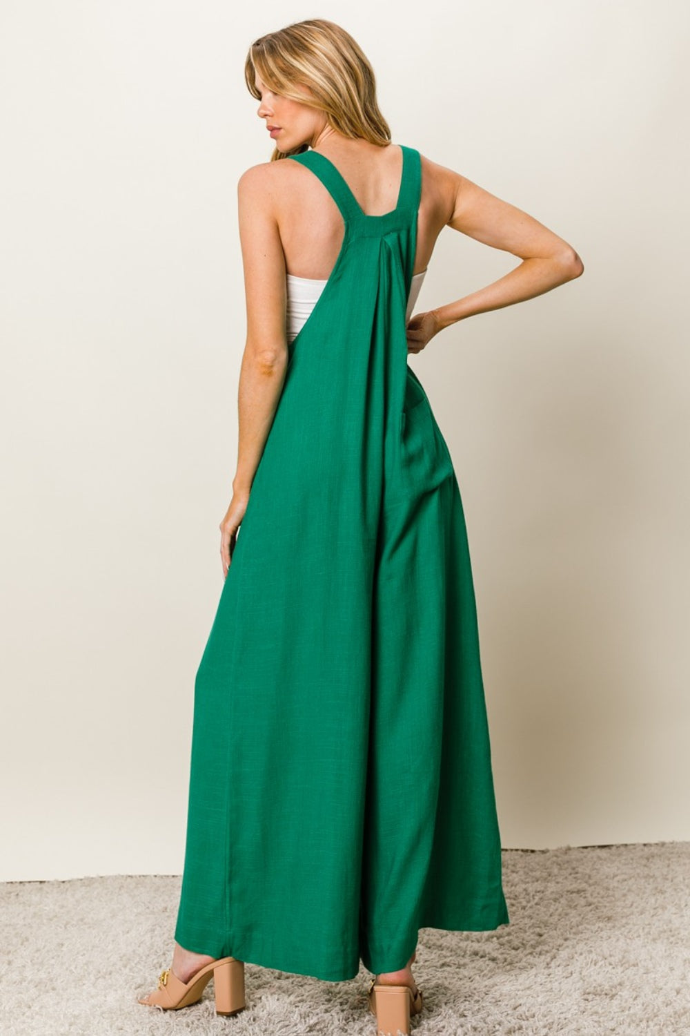 Stilla | Texture Uden Ærmer Bred Ben Jumpsuit