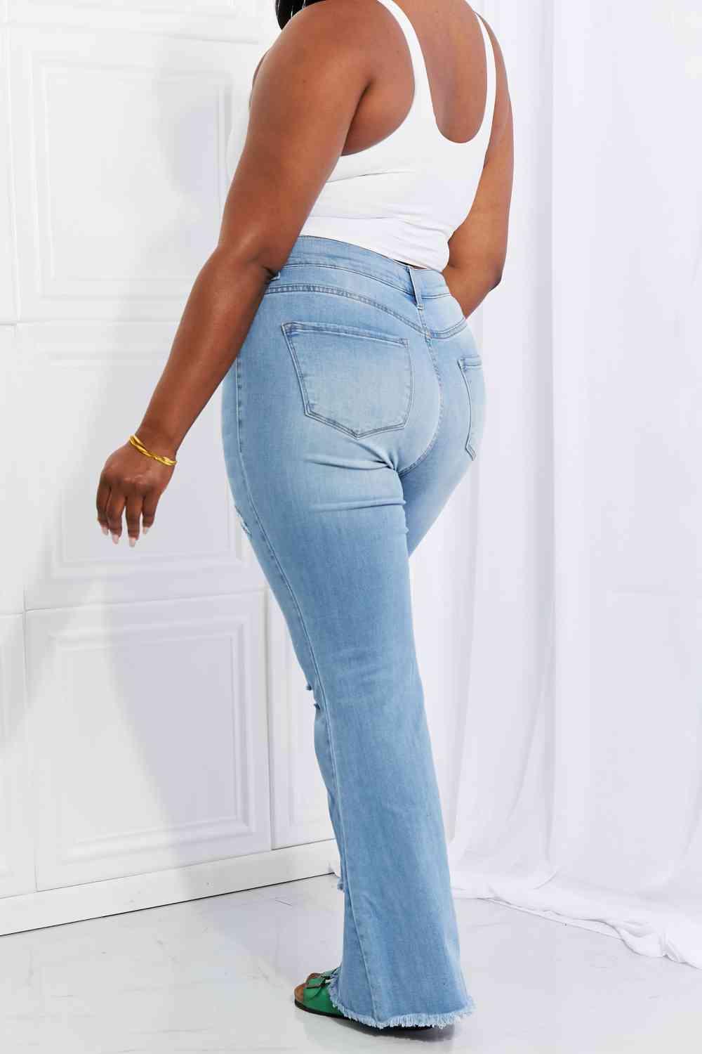 Stilla | Miu Full Size Jess Button Flare Jeans