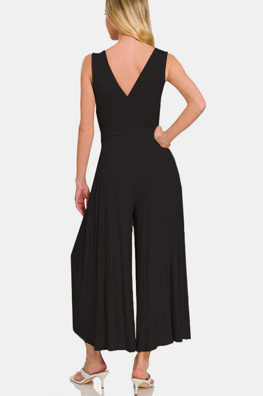 Stilla | Surplice Udkæring Ærmeløs Jumpsuit