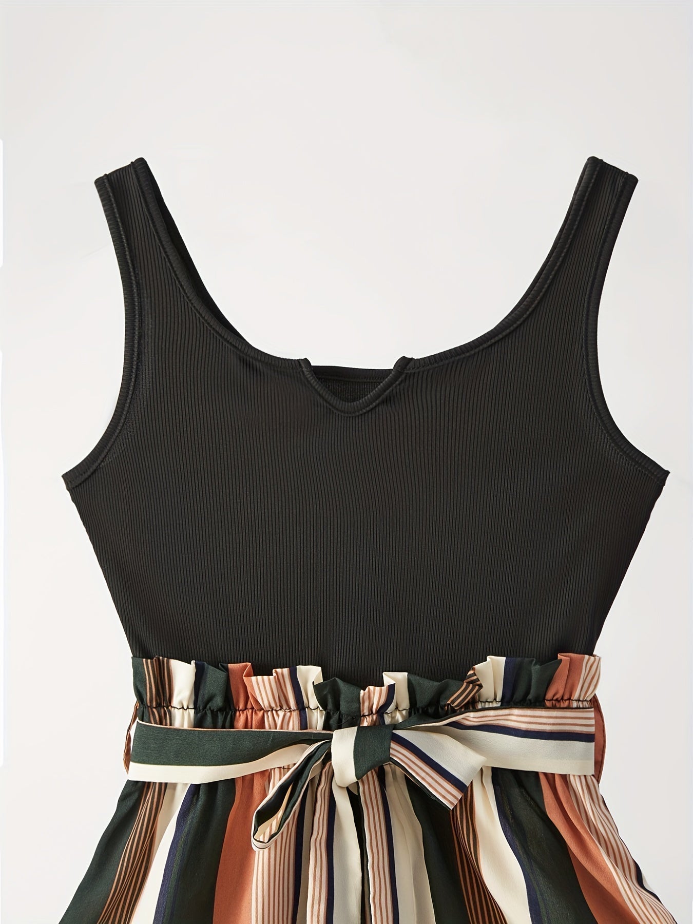 Stilla | Ærmeløs Stribet Jumpsuit Med Slids