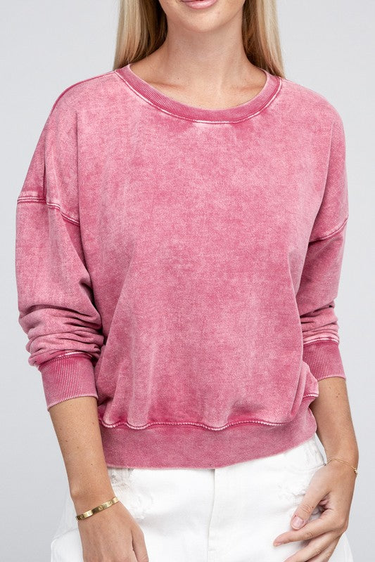 Stilla | Terry Acid Wash Båd Hals Pullover