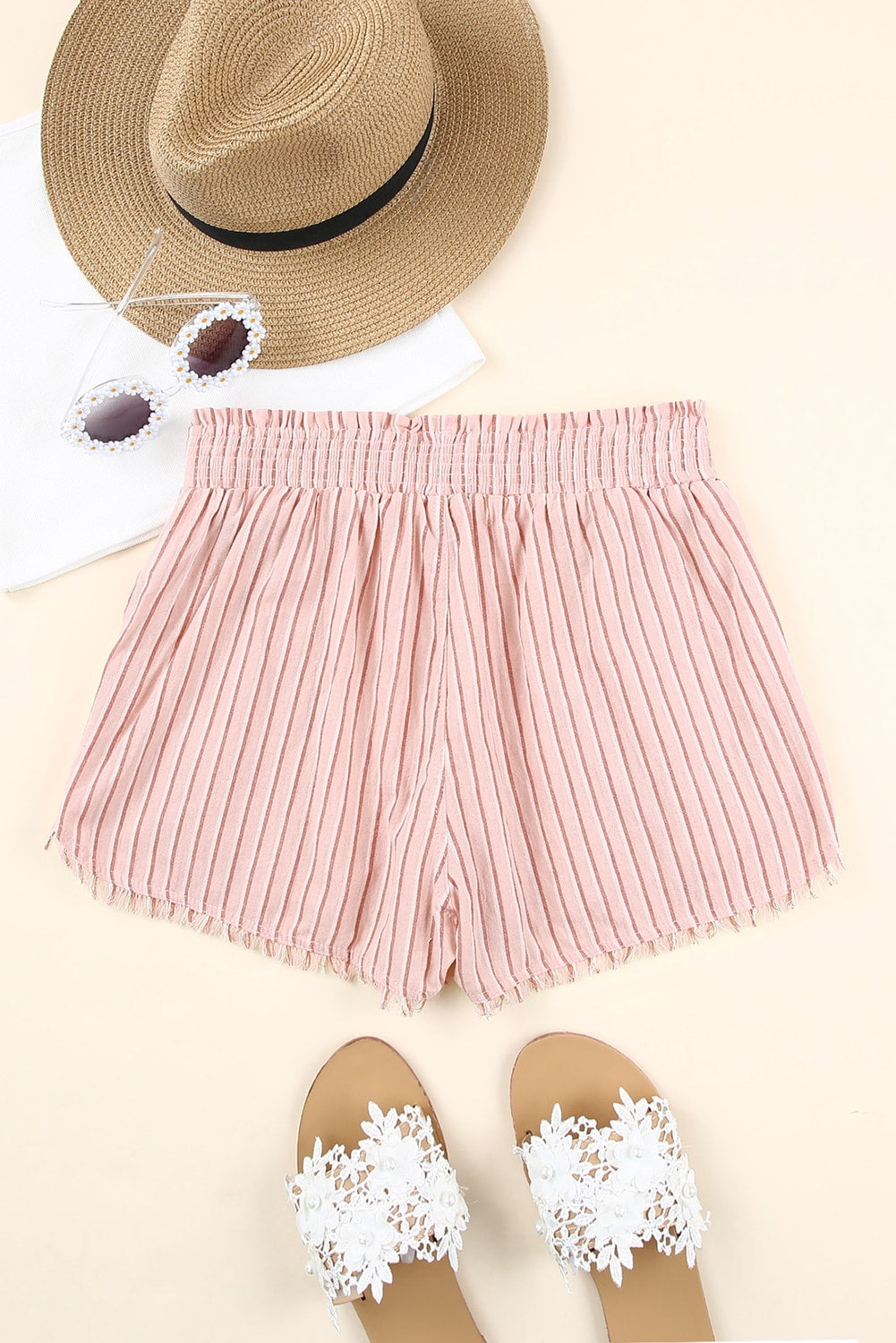 Stilla | Frayed Hem Paperbag Shorts