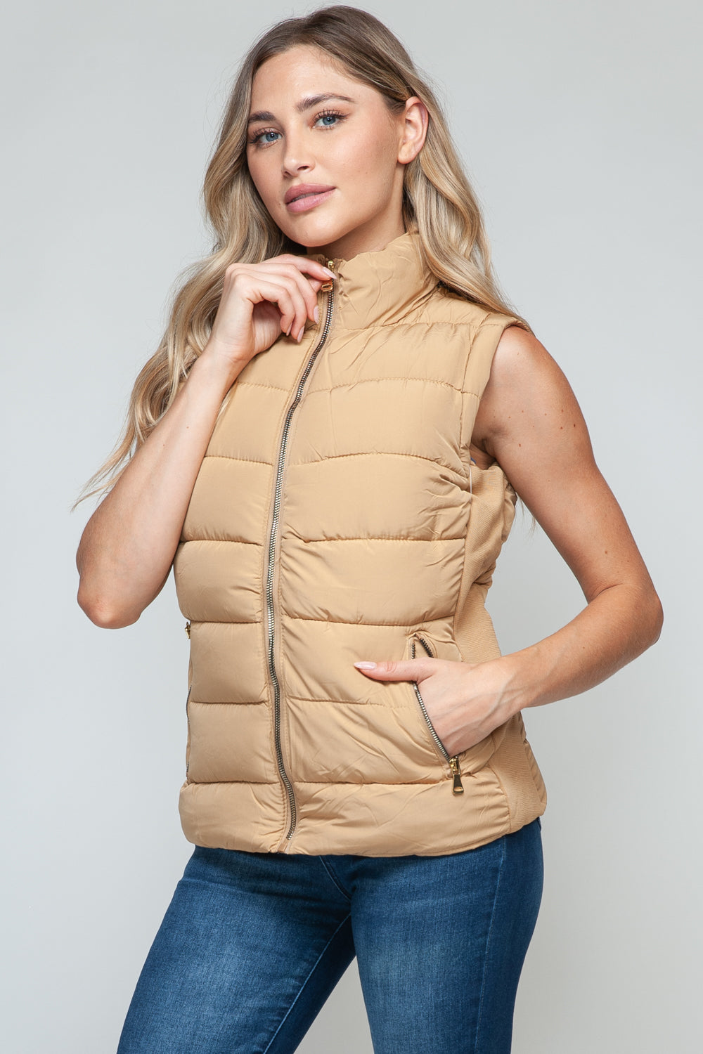 Stilla | Zip Up Turtleneck Vest med Lommer
