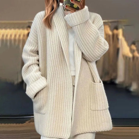 Aliiyah™ - Casual, enkel, mellemlang sweater med lommer