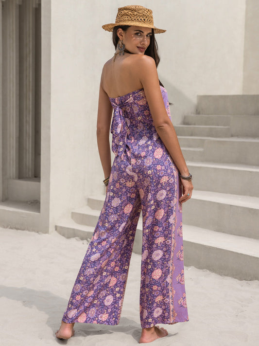 Stilla | Trykt Rør Bred Ben Jumpsuit