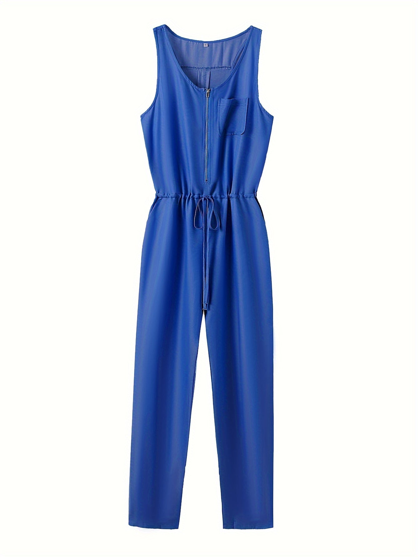 Stilla | Denim Jumpsuit Med Lynlås Foran Og Linning