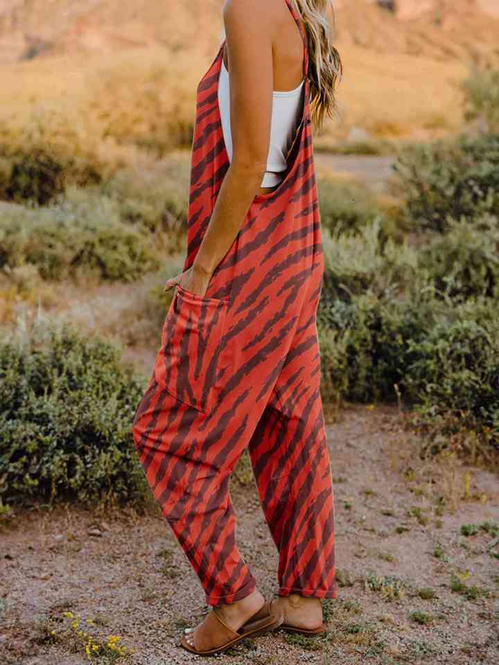 Stilla | Størrelse Printa V-hals ærmeløs Jumpsuit