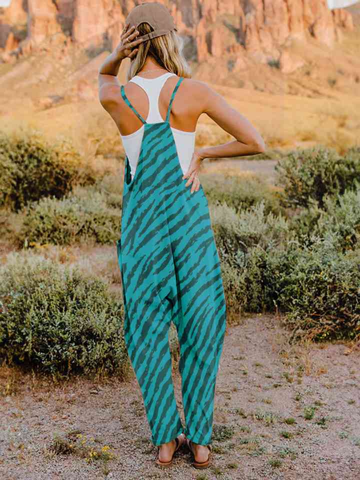Stilla | Størrelse Printa V-hals ærmeløs Jumpsuit