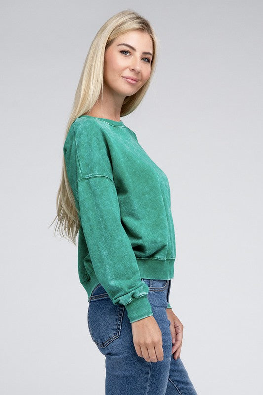 Stilla | Terry Acid Wash Båd Hals Pullover