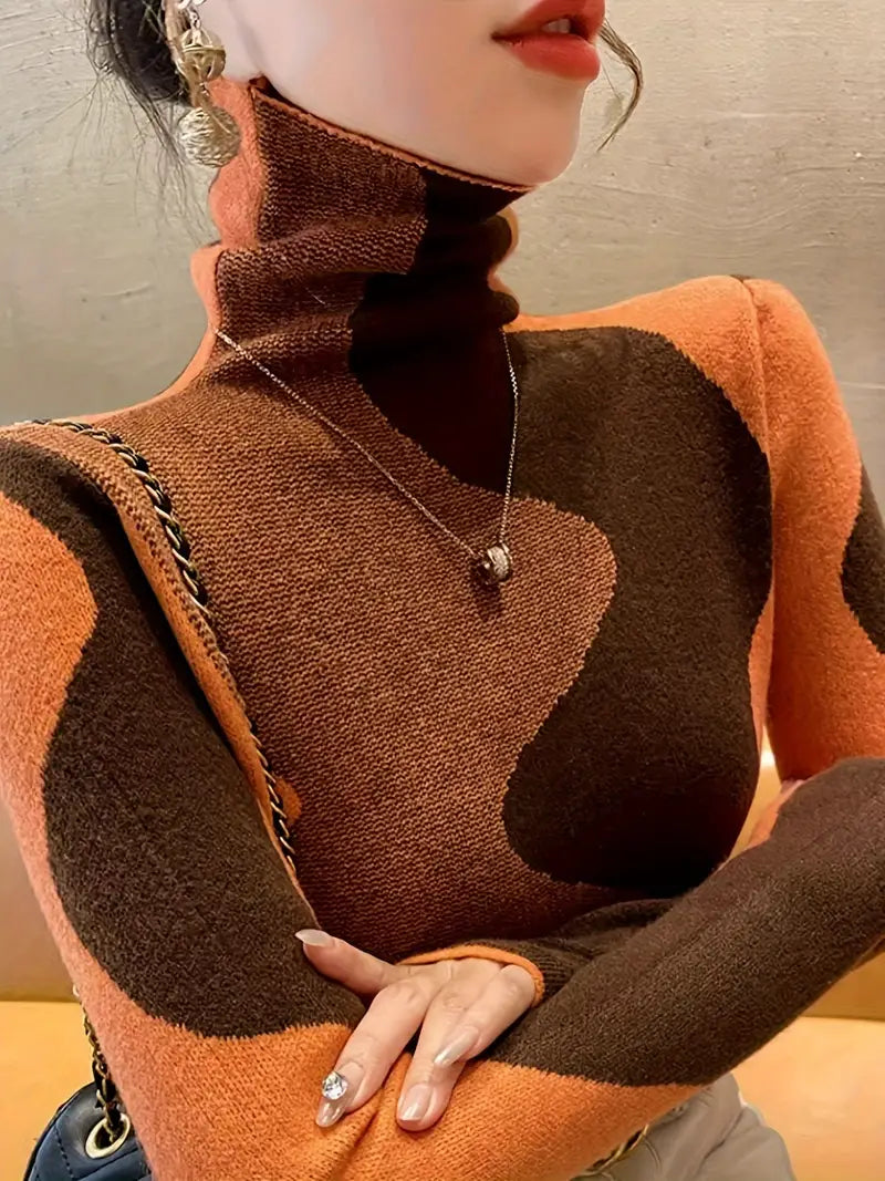 Stilla | Farve Block Rullekrave Sweater