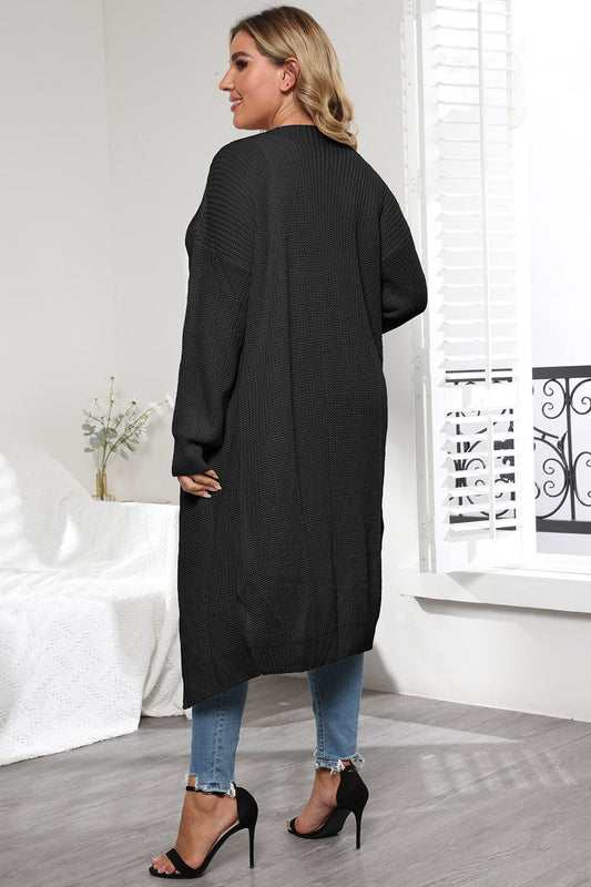 Stilla | Plus Size Åben Front Langærmet Cardigan