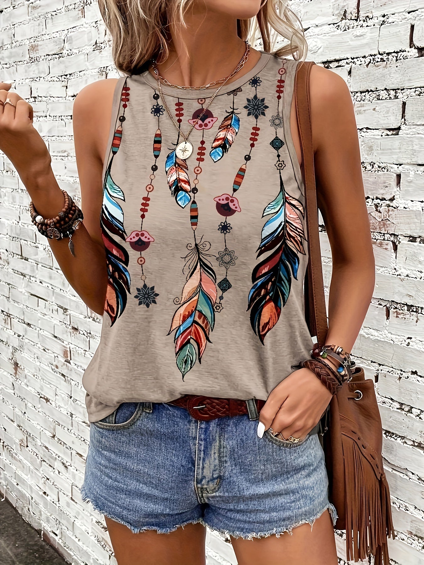 Stilla | Sommer Tanktop Med Print, Uden Ærmer, Let Og Åndbar