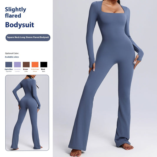 Stilla | Åndbar firkantet hals yoga jumpsuit