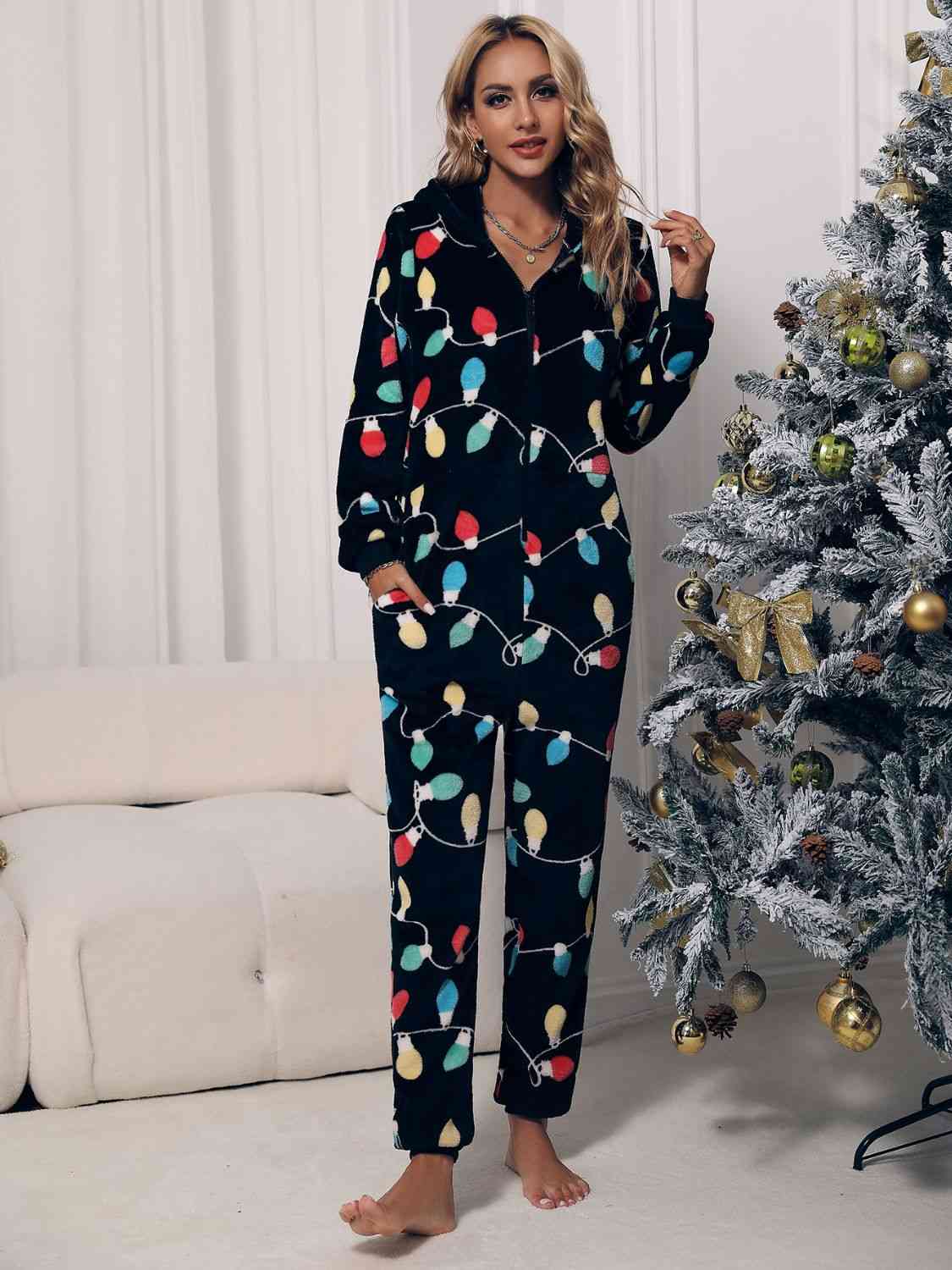 Stilla | Front Hætte Lounge Jumpsuit Med Lommer