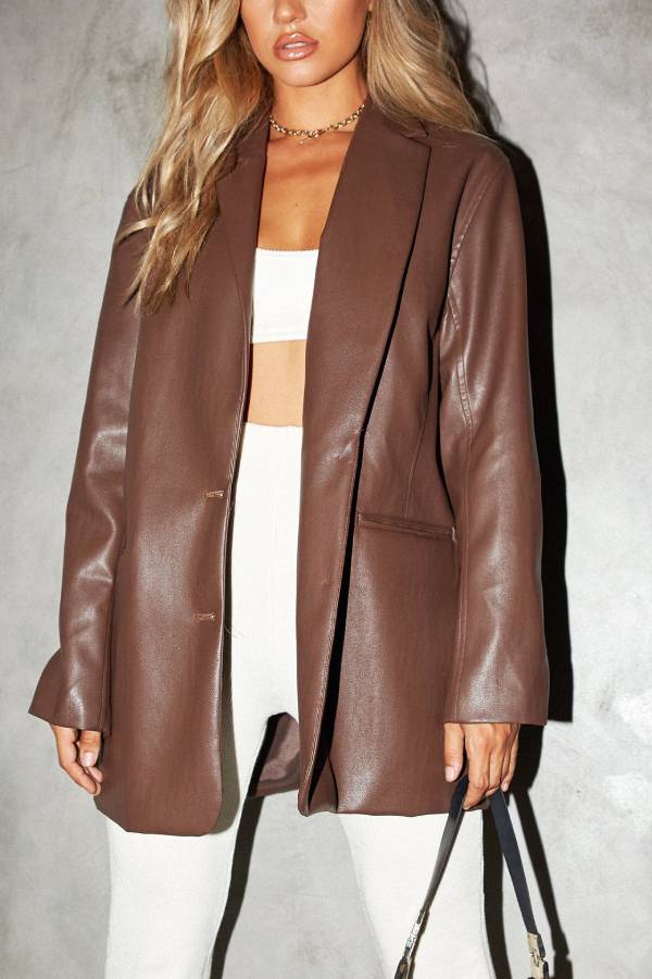 Stilla | Bershka Oversized Blazer I Kunstlæder