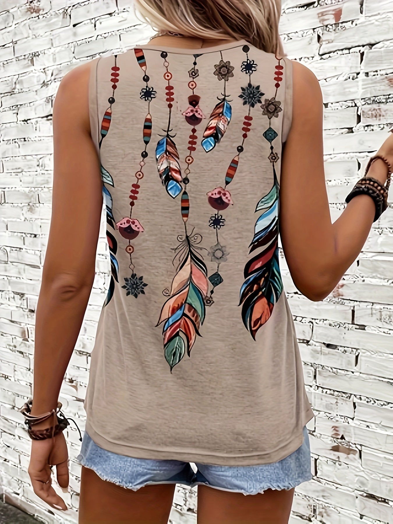 Stilla | Sommer Tanktop Med Print, Uden Ærmer, Let Og Åndbar