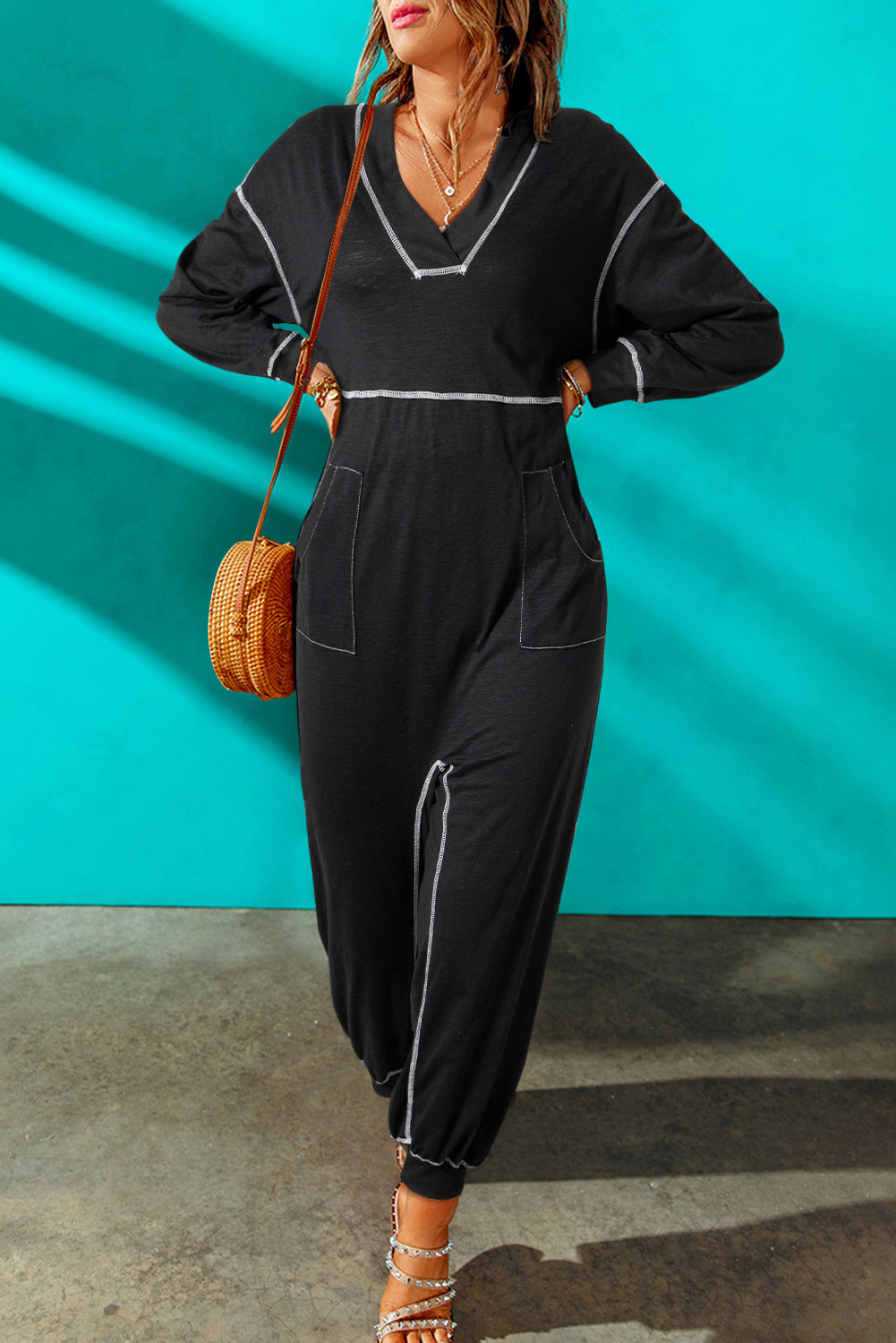 Stilla | Syet Lomme Droppet Skulder Jumpsuit