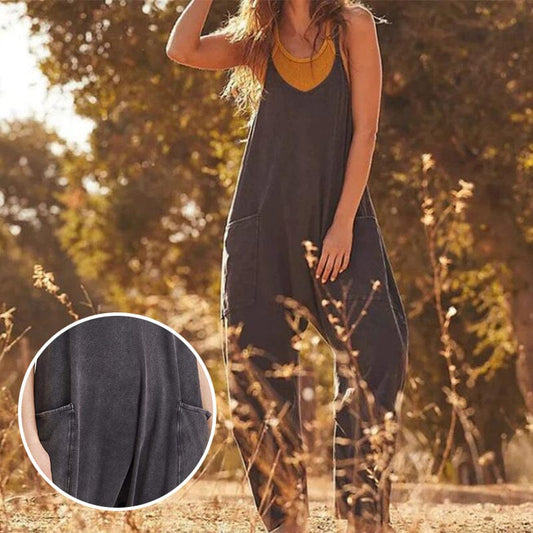 Stilla | Den Perfekte Minimalistiske Jumpsuit Med Lommer Og V-udskæring
