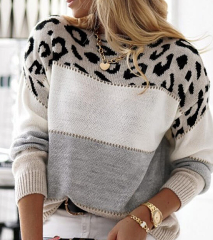 Stilla | Leopardmønster Pullover