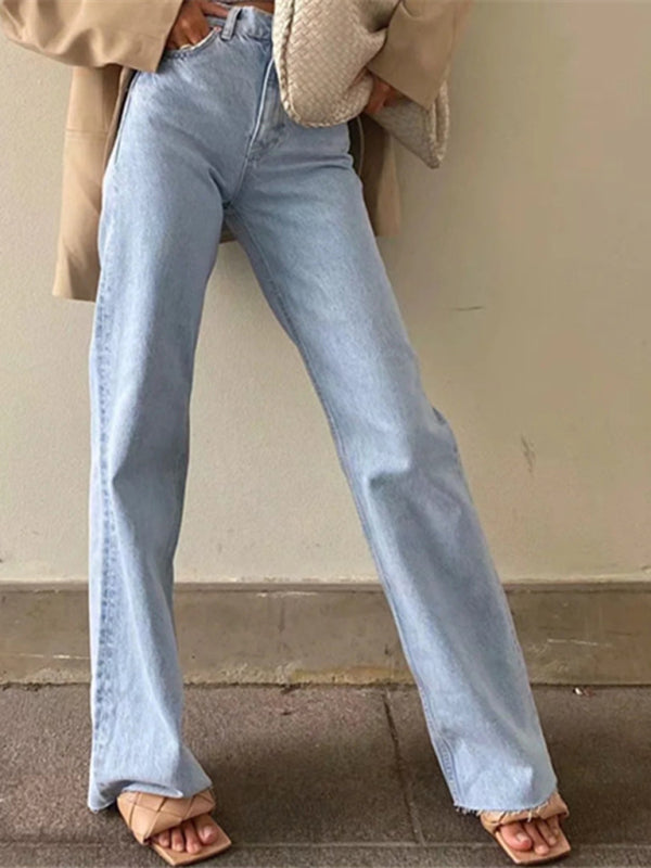 Stilla | Liv Talje Lang Løs Slankende Lige Ben Jeans