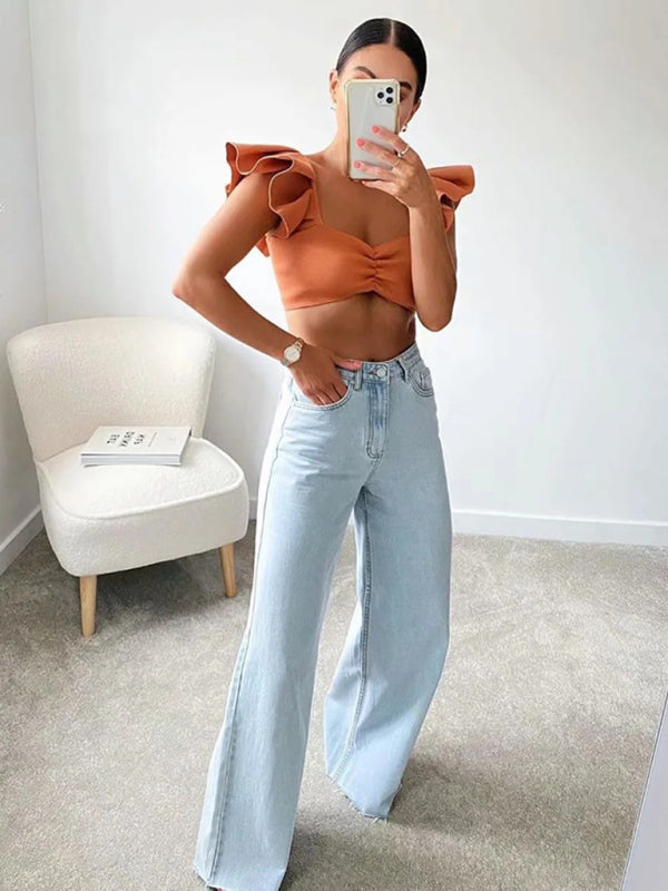 Stilla | Liv Talje Lang Løs Slankende Lige Ben Jeans