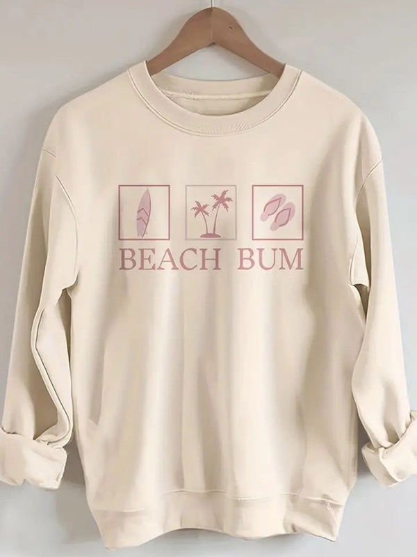 Stilla | Rund Hals Casual Strand Bum Bogstaver Sweatshirt