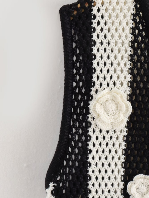 Stilla | Hånd Applikation Snøre Strik Vest