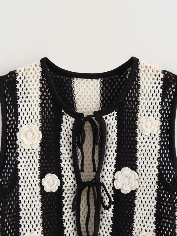 Stilla | Hånd Applikation Snøre Strik Vest