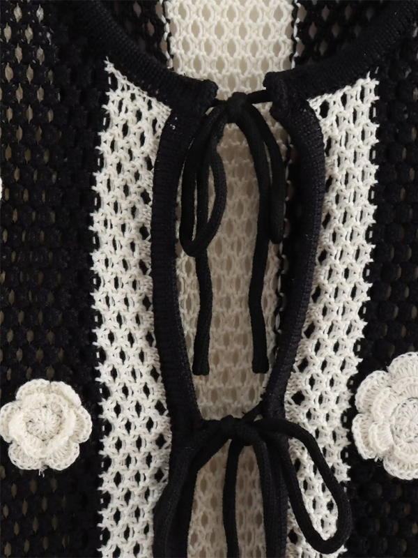 Stilla | Hånd Applikation Snøre Strik Vest