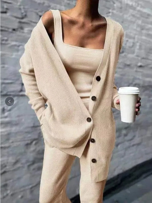 Stilla | Strik cardigan i uld blanding Afslappet pasform Knapper og lommer