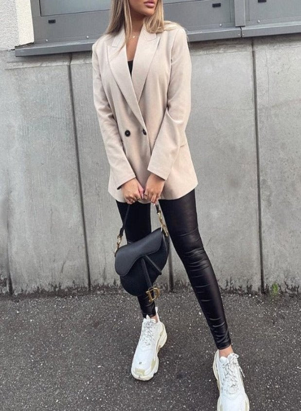 Stilla | Dame Dobbeltbrystet Oversized Blazer Smart Casual Jakke