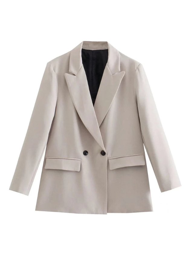 Stilla | Dame Dobbeltbrystet Oversized Blazer Smart Casual Jakke